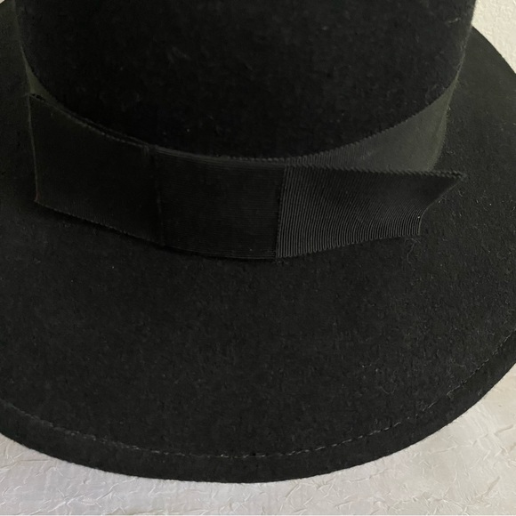 Sonni San Francisco Hat Vtg Black Wool Lancaster Fedora w Ribbon Made in USA - Picture 5 of 8